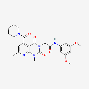 molecular formula C25H29N5O6 B5100166 N-(3,5-dimethoxyphenyl)-2-[1,7-dimethyl-2,4-dioxo-5-(1-piperidinylcarbonyl)-1,4-dihydropyrido[2,3-d]pyrimidin-3(2H)-yl]acetamide 