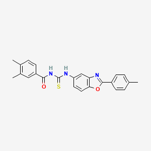 molecular formula C24H21N3O2S B5100180 3,4-dimethyl-N-({[2-(4-methylphenyl)-1,3-benzoxazol-5-yl]amino}carbonothioyl)benzamide 