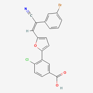 molecular formula C20H11BrClNO3 B5100191 3-{5-[2-(3-bromophenyl)-2-cyanovinyl]-2-furyl}-4-chlorobenzoic acid 