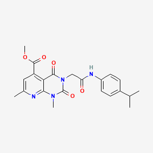 molecular formula C22H24N4O5 B5100205 methyl 3-{2-[(4-isopropylphenyl)amino]-2-oxoethyl}-1,7-dimethyl-2,4-dioxo-1,2,3,4-tetrahydropyrido[2,3-d]pyrimidine-5-carboxylate 