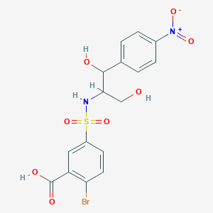 molecular formula C16H15BrN2O8S B5100215 2-bromo-5-({[2-hydroxy-1-(hydroxymethyl)-2-(4-nitrophenyl)ethyl]amino}sulfonyl)benzoic acid 