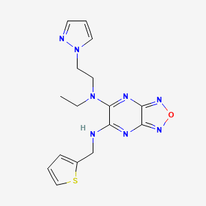 molecular formula C16H18N8OS B5100217 N-ethyl-N-[2-(1H-pyrazol-1-yl)ethyl]-N'-(2-thienylmethyl)[1,2,5]oxadiazolo[3,4-b]pyrazine-5,6-diamine 