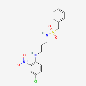 molecular formula C16H18ClN3O4S B5100241 N-{3-[(4-chloro-2-nitrophenyl)amino]propyl}-1-phenylmethanesulfonamide 
