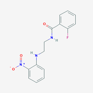 molecular formula C15H14FN3O3 B5100287 2-fluoro-N-{2-[(2-nitrophenyl)amino]ethyl}benzamide 