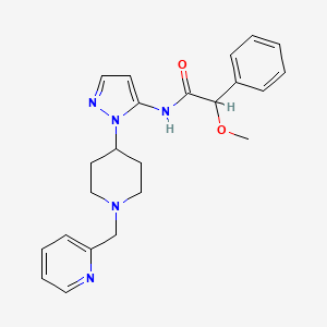 molecular formula C23H27N5O2 B5100297 2-methoxy-2-phenyl-N-{1-[1-(2-pyridinylmethyl)-4-piperidinyl]-1H-pyrazol-5-yl}acetamide 