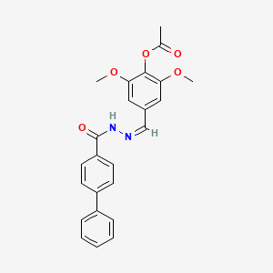 molecular formula C24H22N2O5 B5100310 4-[2-(4-biphenylylcarbonyl)carbonohydrazonoyl]-2,6-dimethoxyphenyl acetate 