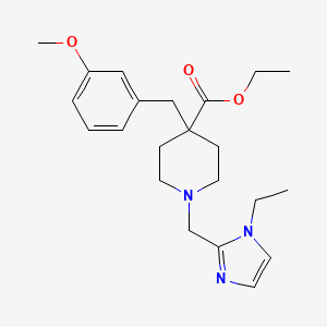 molecular formula C22H31N3O3 B5100330 ethyl 1-[(1-ethyl-1H-imidazol-2-yl)methyl]-4-(3-methoxybenzyl)-4-piperidinecarboxylate 