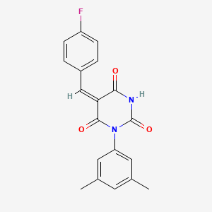 molecular formula C19H15FN2O3 B5100336 1-(3,5-dimethylphenyl)-5-(4-fluorobenzylidene)-2,4,6(1H,3H,5H)-pyrimidinetrione 