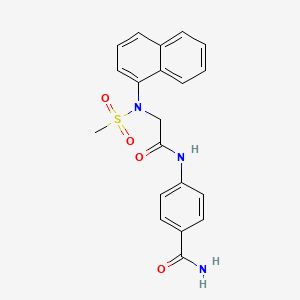 molecular formula C20H19N3O4S B5100366 4-{[N-(methylsulfonyl)-N-1-naphthylglycyl]amino}benzamide 