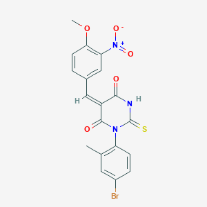 molecular formula C19H14BrN3O5S B5100400 1-(4-bromo-2-methylphenyl)-5-(4-methoxy-3-nitrobenzylidene)-2-thioxodihydro-4,6(1H,5H)-pyrimidinedione 