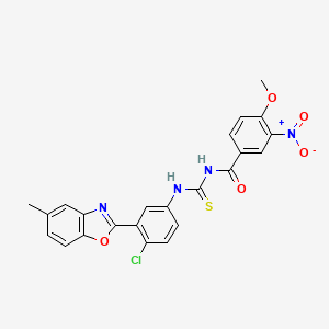 molecular formula C23H17ClN4O5S B5100417 N-({[4-chloro-3-(5-methyl-1,3-benzoxazol-2-yl)phenyl]amino}carbonothioyl)-4-methoxy-3-nitrobenzamide 