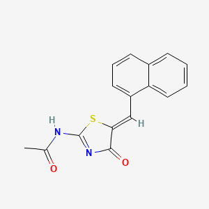 molecular formula C16H12N2O2S B5100422 N-[5-(1-naphthylmethylene)-4-oxo-4,5-dihydro-1,3-thiazol-2-yl]acetamide 