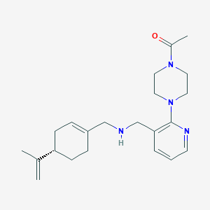 molecular formula C22H32N4O B5100444 1-[2-(4-acetyl-1-piperazinyl)-3-pyridinyl]-N-{[(4S)-4-isopropenyl-1-cyclohexen-1-yl]methyl}methanamine 