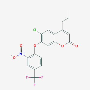 molecular formula C19H13ClF3NO5 B5100452 6-chloro-7-[2-nitro-4-(trifluoromethyl)phenoxy]-4-propyl-2H-chromen-2-one 