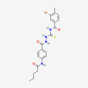 molecular formula C21H23BrN4O3S B5100462 3-bromo-4-methyl-N-({2-[4-(pentanoylamino)benzoyl]hydrazino}carbonothioyl)benzamide 