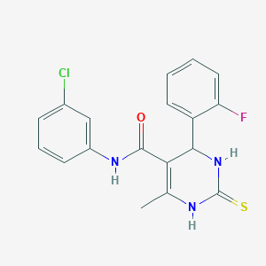 N-(3-chlorophenyl)-4-(2-fluorophenyl)-6-methyl-2-thioxo-1,2,3,4-tetrahydro-5-pyrimidinecarboxamide