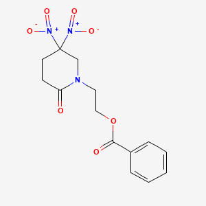 molecular formula C14H15N3O7 B5100517 2-(5,5-dinitro-2-oxo-1-piperidinyl)ethyl benzoate 
