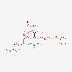 2-phenoxyethyl 4-(2,3-dimethoxyphenyl)-7-(4-methoxyphenyl)-2-methyl-5-oxo-1,4,5,6,7,8-hexahydro-3-quinolinecarboxylate