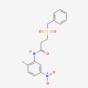 molecular formula C17H18N2O5S B5100537 3-(benzylsulfonyl)-N-(2-methyl-5-nitrophenyl)propanamide 