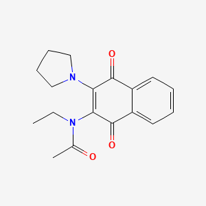 N-[1,4-dioxo-3-(1-pyrrolidinyl)-1,4-dihydro-2-naphthalenyl]-N-ethylacetamide