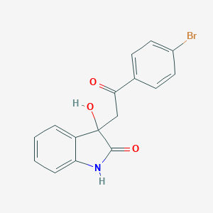 molecular formula C16H12BrNO3 B510058 3-[2-(4-Bromophenyl)-2-oxoethyl]-3-hydroxy-1,3-dihydro-2H-indol-2-one CAS No. 303739-95-9