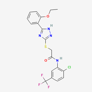 molecular formula C19H16ClF3N4O2S B5100581 N-[2-chloro-5-(trifluoromethyl)phenyl]-2-{[5-(2-ethoxyphenyl)-4H-1,2,4-triazol-3-yl]thio}acetamide 