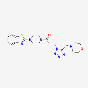 molecular formula C20H26N8O2S B5100586 2-(4-{3-[5-(4-morpholinylmethyl)-1H-tetrazol-1-yl]propanoyl}-1-piperazinyl)-1,3-benzothiazole 