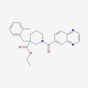 ethyl 3-(2-methylbenzyl)-1-(6-quinoxalinylcarbonyl)-3-piperidinecarboxylate