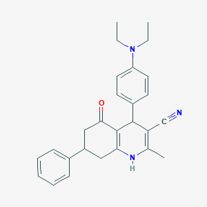 molecular formula C27H29N3O B5100607 4-[4-(diethylamino)phenyl]-2-methyl-5-oxo-7-phenyl-1,4,5,6,7,8-hexahydro-3-quinolinecarbonitrile 