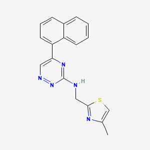 N-[(4-methyl-1,3-thiazol-2-yl)methyl]-5-(1-naphthyl)-1,2,4-triazin-3-amine