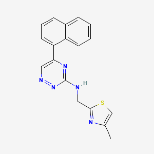 molecular formula C18H15N5S B5100618 N-[(4-methyl-1,3-thiazol-2-yl)methyl]-5-(1-naphthyl)-1,2,4-triazin-3-amine 