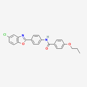 molecular formula C23H19ClN2O3 B5100626 N-[4-(5-chloro-1,3-benzoxazol-2-yl)phenyl]-4-propoxybenzamide 