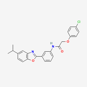 2-(4-chlorophenoxy)-N-[3-(5-isopropyl-1,3-benzoxazol-2-yl)phenyl]acetamide