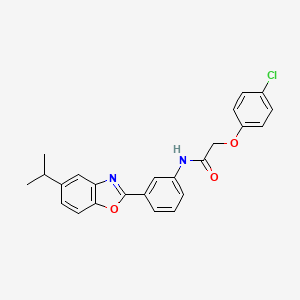 molecular formula C24H21ClN2O3 B5100631 2-(4-chlorophenoxy)-N-[3-(5-isopropyl-1,3-benzoxazol-2-yl)phenyl]acetamide 