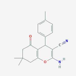 molecular formula C19H20N2O2 B510064 2-amino-7,7-dimethyl-4-(4-methylphenyl)-5-oxo-5,6,7,8-tetrahydro-4H-chromene-3-carbonitrile CAS No. 311773-23-6