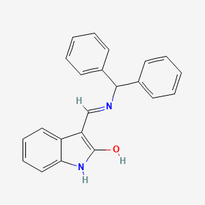 molecular formula C22H18N2O B5100645 3-{[(diphenylmethyl)amino]methylene}-1,3-dihydro-2H-indol-2-one 