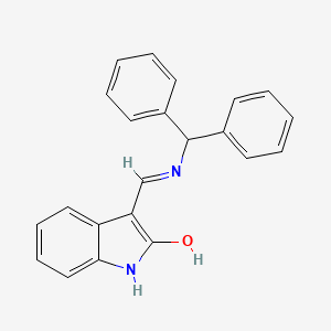 3-{[(diphenylmethyl)amino]methylene}-1,3-dihydro-2H-indol-2-one