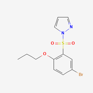 molecular formula C12H13BrN2O3S B5100663 1-[(5-bromo-2-propoxyphenyl)sulfonyl]-1H-pyrazole 