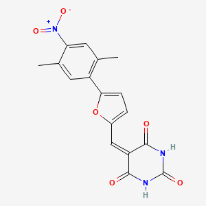 molecular formula C17H13N3O6 B5100665 5-{[5-(2,5-dimethyl-4-nitrophenyl)-2-furyl]methylene}-2,4,6(1H,3H,5H)-pyrimidinetrione 