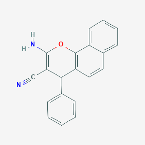 molecular formula C20H14N2O B510067 2-Amino-4-phenyl-4H-benzo[h]chromene-3-carbonitrile CAS No. 119825-05-7