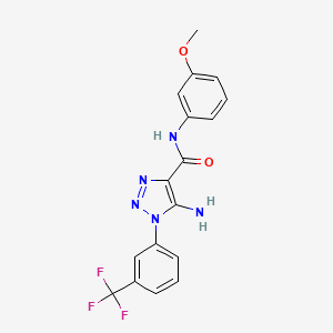 molecular formula C17H14F3N5O2 B5100670 5-amino-N-(3-methoxyphenyl)-1-[3-(trifluoromethyl)phenyl]-1H-1,2,3-triazole-4-carboxamide 