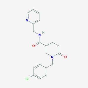 molecular formula C19H20ClN3O2 B5100681 1-(4-chlorobenzyl)-6-oxo-N-(2-pyridinylmethyl)-3-piperidinecarboxamide 