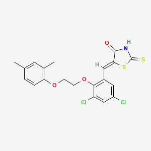 molecular formula C20H17Cl2NO3S2 B5100683 5-{3,5-dichloro-2-[2-(2,4-dimethylphenoxy)ethoxy]benzylidene}-2-thioxo-1,3-thiazolidin-4-one 