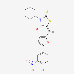 5-{[5-(4-chloro-3-nitrophenyl)-2-furyl]methylene}-3-cyclohexyl-2-thioxo-1,3-thiazolidin-4-one