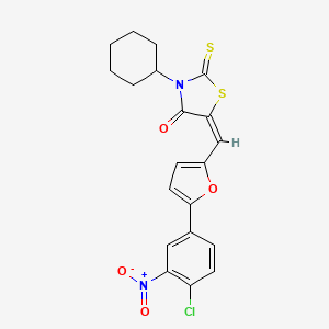 molecular formula C20H17ClN2O4S2 B5100697 5-{[5-(4-chloro-3-nitrophenyl)-2-furyl]methylene}-3-cyclohexyl-2-thioxo-1,3-thiazolidin-4-one 