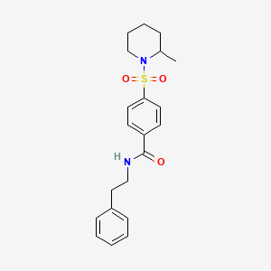 molecular formula C21H26N2O3S B5100705 4-[(2-methyl-1-piperidinyl)sulfonyl]-N-(2-phenylethyl)benzamide 