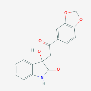 B510073 3-[2-(1,3-benzodioxol-5-yl)-2-oxoethyl]-3-hydroxy-1,3-dihydro-2H-indol-2-one CAS No. 296793-36-7