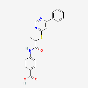 4-({2-[(6-phenyl-4-pyrimidinyl)thio]propanoyl}amino)benzoic acid