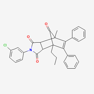 molecular formula C31H26ClNO3 B5100734 4-(3-chlorophenyl)-1-methyl-8,9-diphenyl-7-propyl-4-azatricyclo[5.2.1.0~2,6~]dec-8-ene-3,5,10-trione 