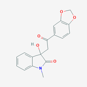 molecular formula C18H15NO5 B510074 3-[2-(1,3-benzodioxol-5-yl)-2-oxoethyl]-3-hydroxy-1-methyl-1,3-dihydro-2H-indol-2-one CAS No. 312504-23-7